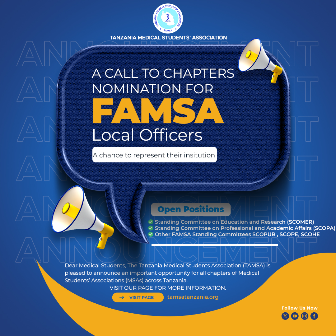 ANNOUNCEMENT TO ALL MEDICAL STUDENTS IN TANZANIA